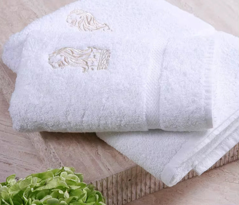 Iso9001 Certified Woven Embroidered Towels Bath Set Luxury Hotel 100% Egyptian Cotton