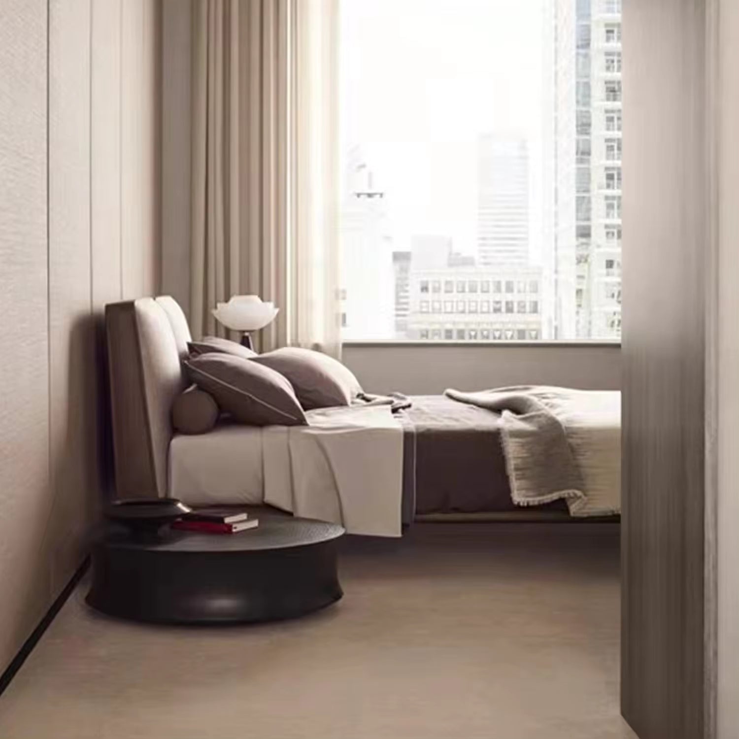 Custom Made Simple Soft Frame Bed Design Modern Italian Light Luxury Wedding Hotel Bed Frame