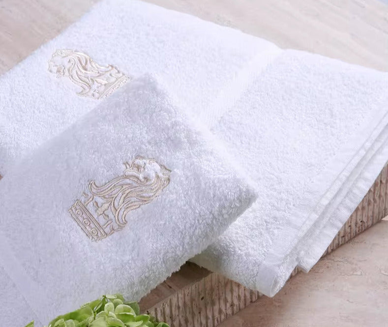Iso9001 Certified Woven Embroidered Towels Bath Set Luxury Hotel 100% Egyptian Cotton