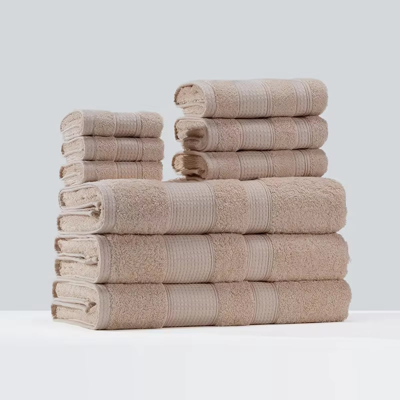 Custom Home Hotel Solid Color Face Towel Hand Towel 100% Cotton Bath Towel Sets