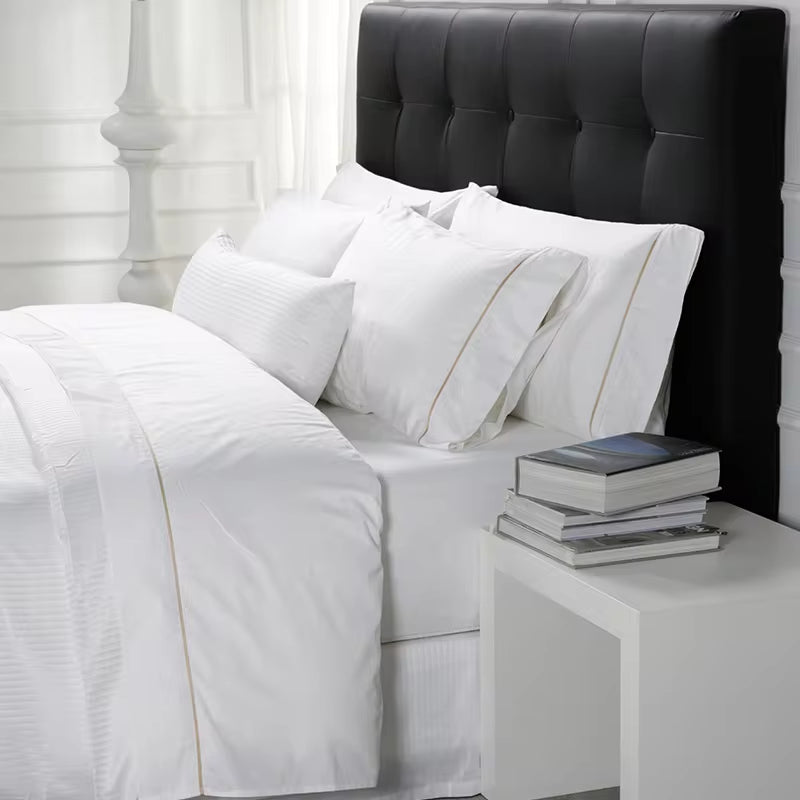 Luxury New Designs Egyptian Cotton Bedding Set Manufacturers White Hotel Flat Bed Sheet
