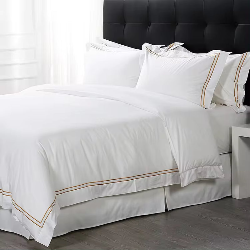 Custom High Quality 1000 Thread Count 100% Cotton Bed Sheet Set Hotel Comforter Sets Bedding Luxury