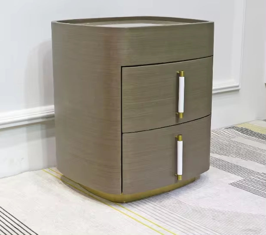 Modern Bedroom Furniture Set Marble Top Mdf Cabinet Nightstand