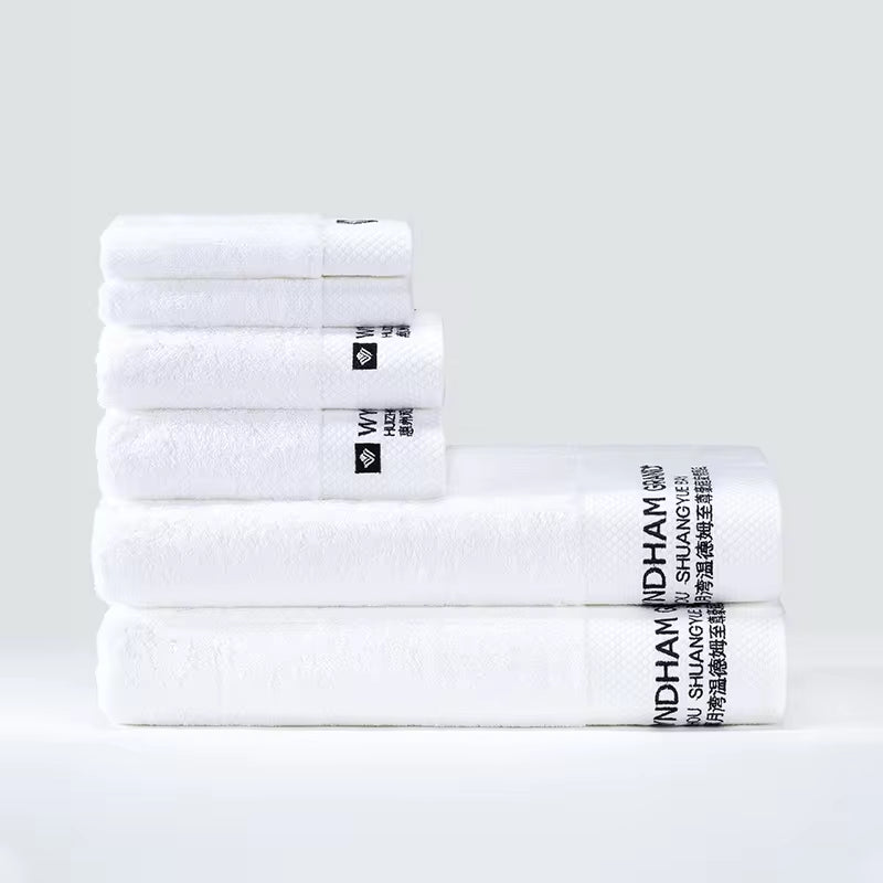 Custom Home Hotel Solid Color Face Towel Hand Towel 100% Cotton Bath Towel Sets