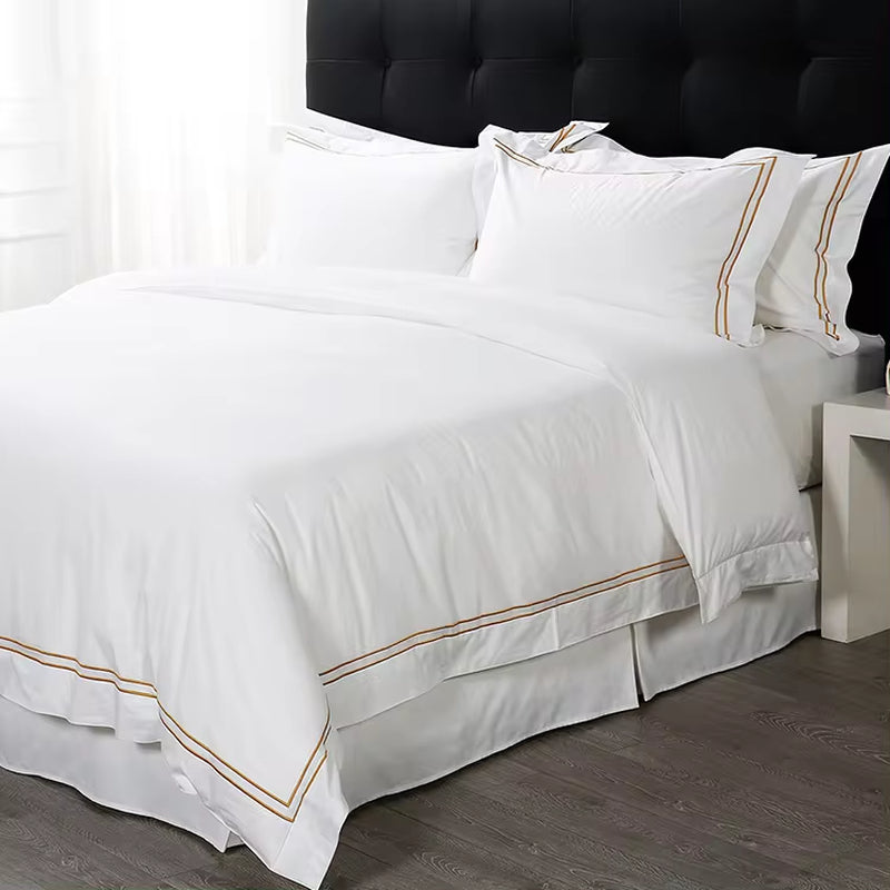 Custom High Quality 1000 Thread Count 100% Cotton Bed Sheet Set Hotel Comforter Sets Bedding Luxury