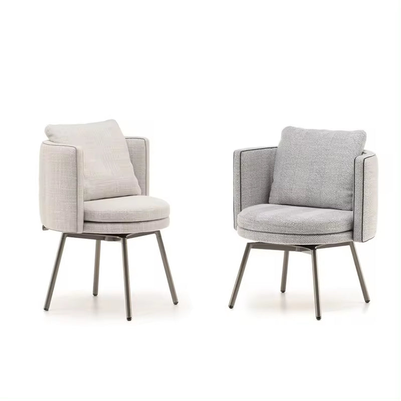 Modern Minimalist Fabric Swivel Single Guest Chair Customized Dining Room Chairs