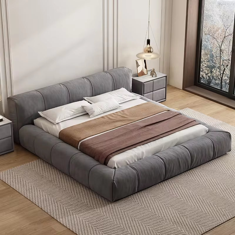 Luxury Design Up-Holstered Furniture Bed Comfortable Fabric Double Soft King Queen Size Bed Frame