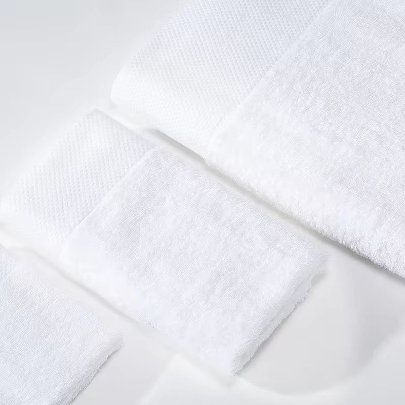 Wholesale Luxury 100% Cotton Bathroom Shower Towel Spa White Towel Hotel Towel Set