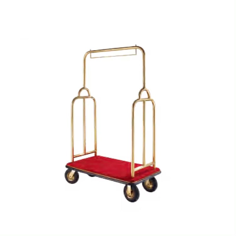 High Quality 304 Stainless Steel Hotel Used Bellman Baggag Cart