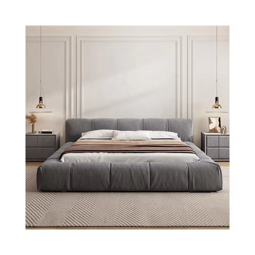 Luxury Design Up-Holstered Furniture Bed Comfortable Fabric Double Soft King Queen Size Bed Frame