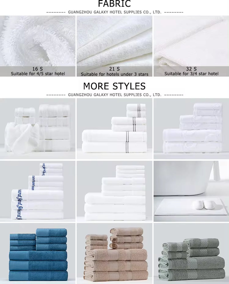 Cotton White Hotel Towels Bath Towel Hand Towel Hot Selling Superior