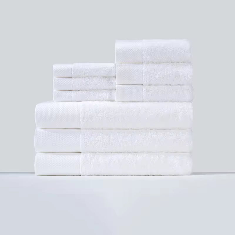 Wholesale Luxury 100% Cotton Bathroom Shower Towel Spa White Towel Hotel Towel Set