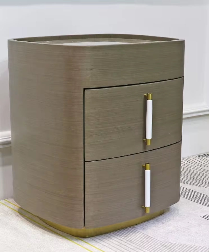 Modern Bedroom Furniture Set Marble Top Mdf Cabinet Nightstand