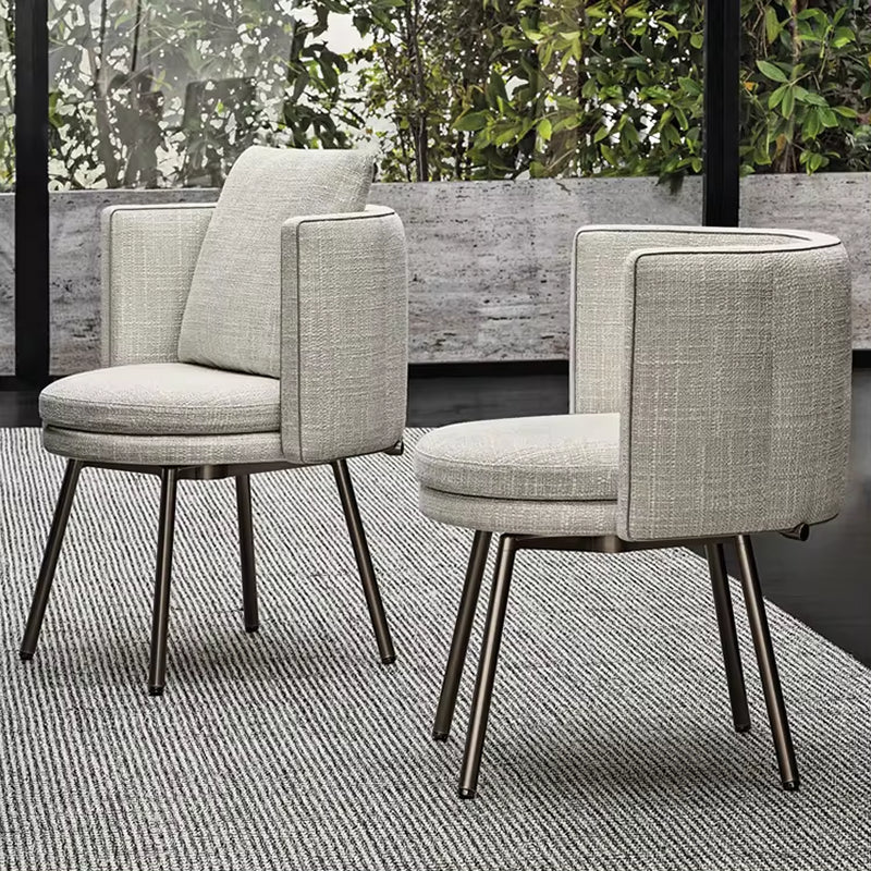 Modern Minimalist Fabric Swivel Single Guest Chair Customized Dining Room Chairs