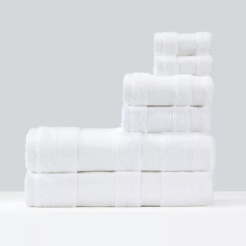 Wholesale Luxury 100% Cotton Bathroom Shower Towel Spa White Towel Hotel Towel Set