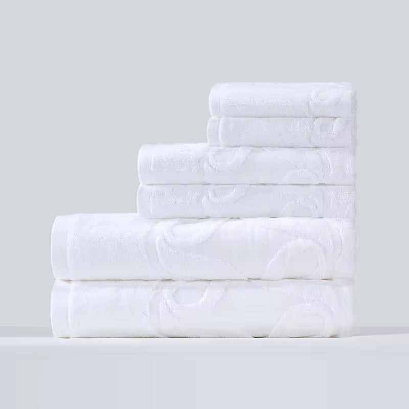 Wholesale Luxury 100% Cotton Bathroom Shower Towel Spa White Towel Hotel Towel Set