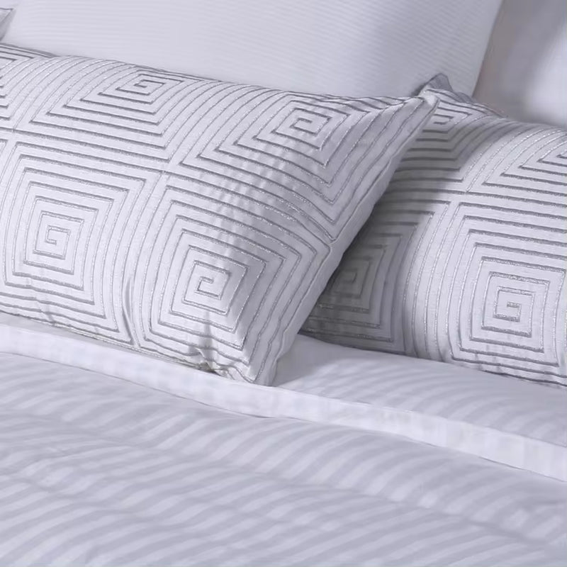 Wholesale 100% Cotton 3Cm Stripe Hotel Fitted Bed Sheet Set Used for 5 Star Hotel Knitted Bed Sheet