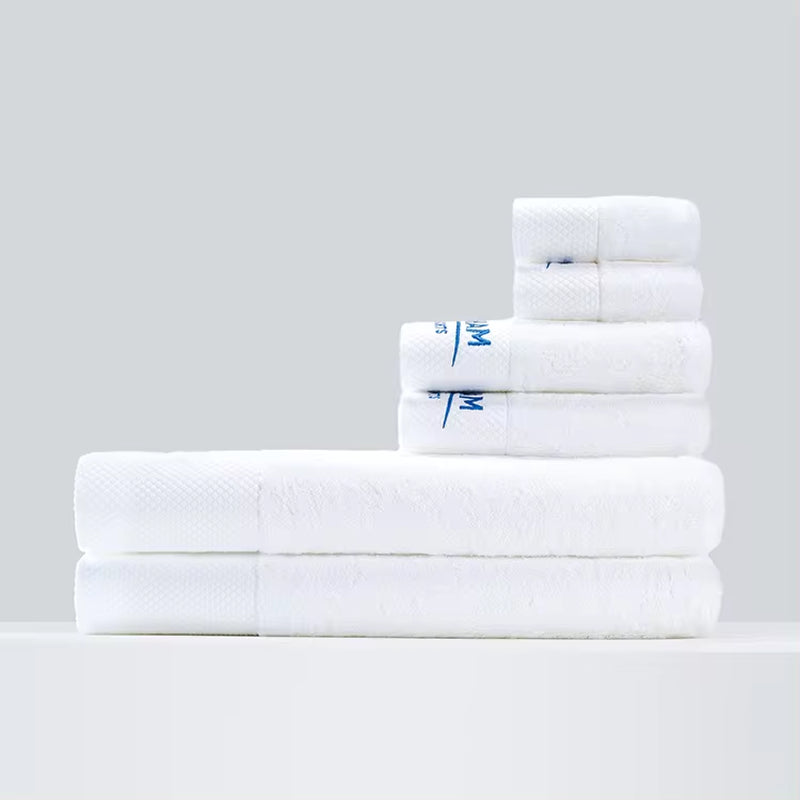 Wholesale Luxury 100% Cotton Bathroom Shower Towel Spa White Towel Hotel Towel Set