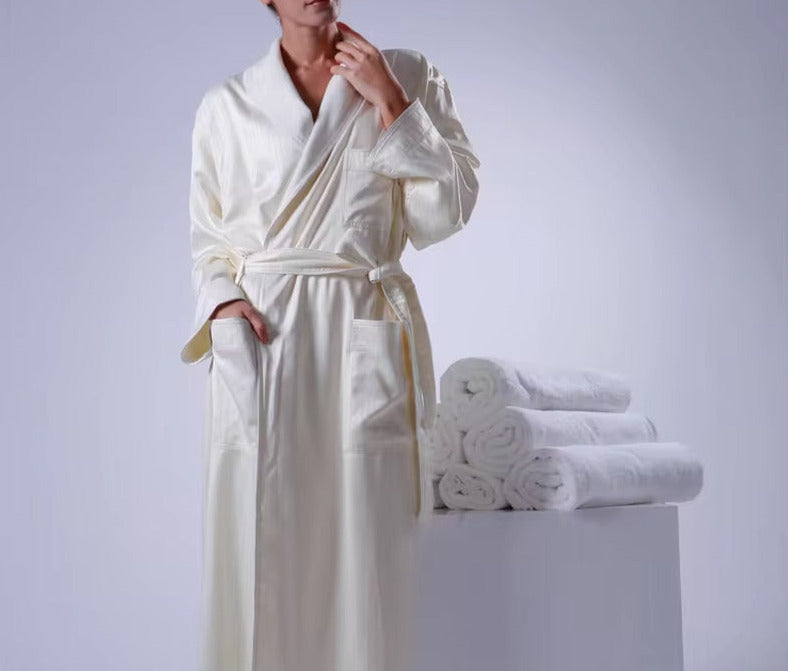 5 Star Hilton Hotel Satin Towel Bath Robe Bathrobes