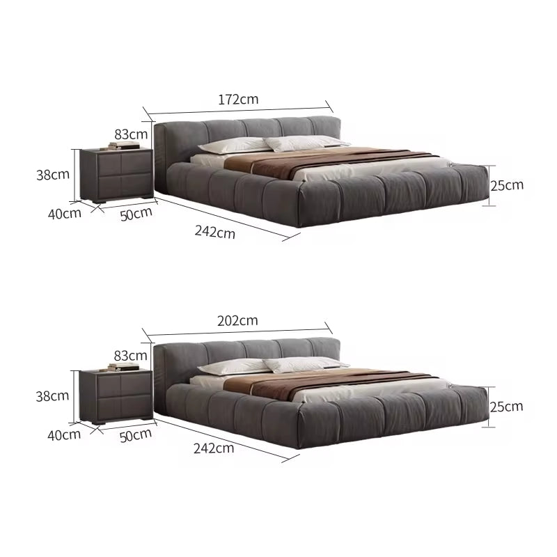 Luxury Design Up-Holstered Furniture Bed Comfortable Fabric Double Soft King Queen Size Bed Frame