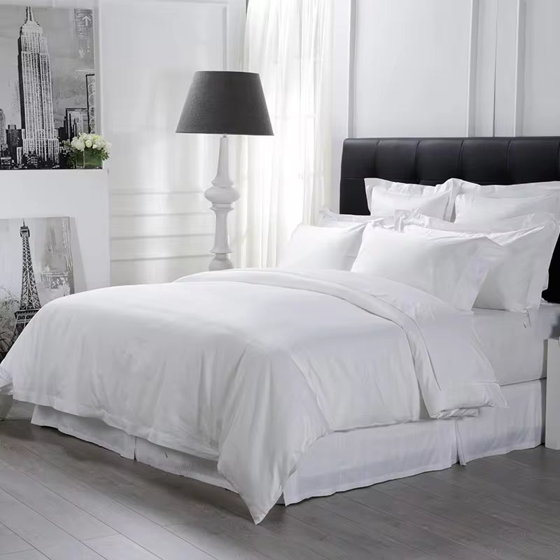 Luxury New Designs Egyptian Cotton Bedding Set Manufacturers White Hotel Flat Bed Sheet