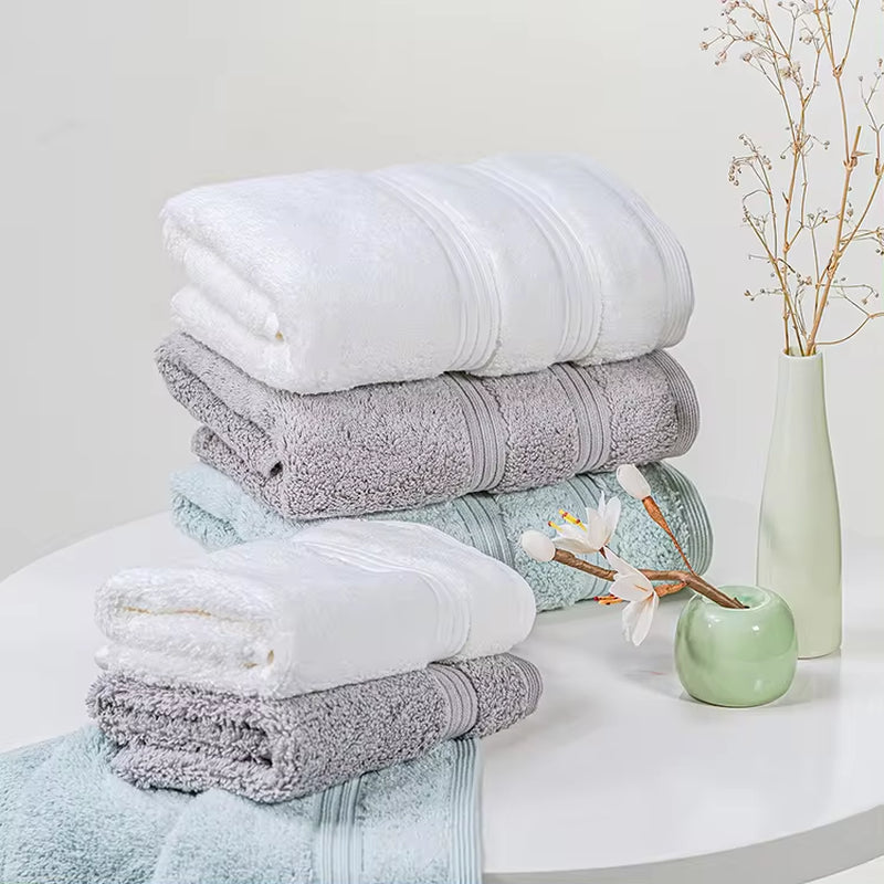 Custom Home Hotel Solid Color Face Towel Hand Towel 100% Cotton Bath Towel Sets